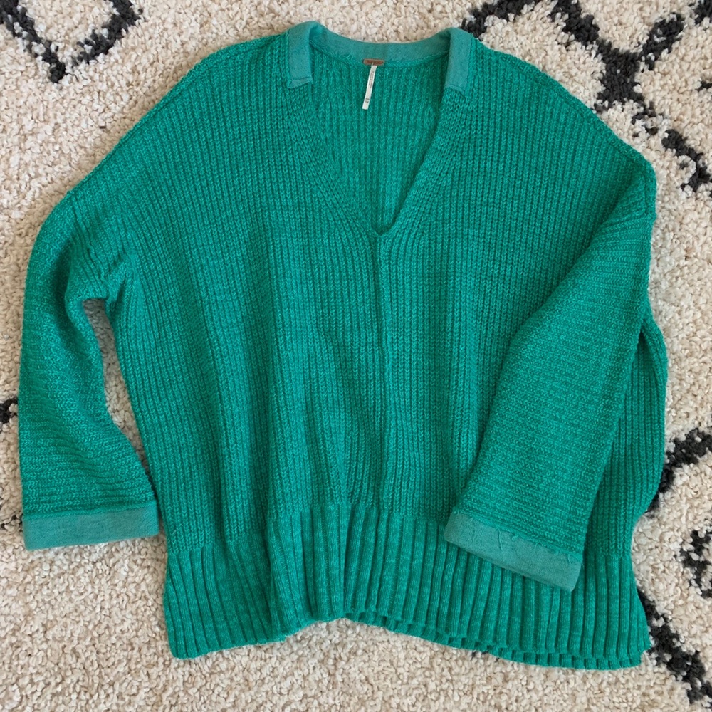 Free People teal oversized sweater!